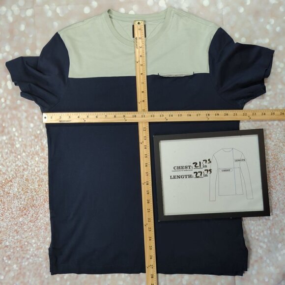 01.ALGO Color Block Pima Cotton T-shirt, Men's Large - Picture 5 of 9